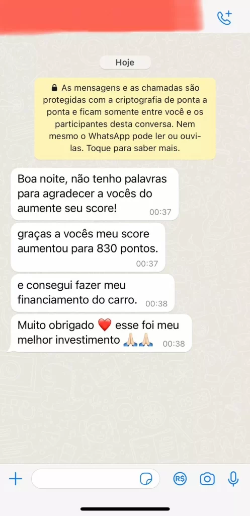 Depoimento de cliente — crédito aprovado